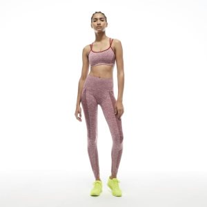 Biustonosze Damskie Reebok VB Seamless Textured Bordowe PL 34GJZOX